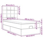 vidaXL Lit ottoman avec matelas et LED crème 90x200 cm tissu