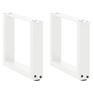 vidaXL Pieds de table basse en U 2 pièces Blanc 30 x (30-31) cm Acier