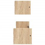 vidaXL Étagères murales avec barres 2 Pièces chêne sonoma 60x16x14 cm