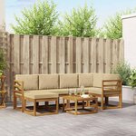 vidaXL Ensemble de canapés d'extérieur 7 pc Naturel et Beige