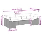 vidaXL Ensemble de Canapé de Jardin 7 pièces avec Coussins Marron en Rattan Poly