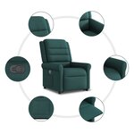 vidaXL Fauteuil inclinable vert foncé tissu