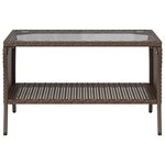 vidaXL Canapé de jardin 2 places coussins table marron résine tressée