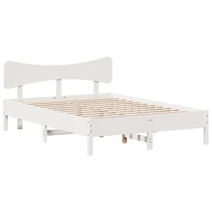 vidaXL Cadre de lit sans matelas blanc 120x190 cm bois de pin massif