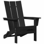 vidaXL Chaise Adirondack pliante Noir 74.5 x 80.5 x 90cm HDPE