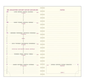 Recharge semainier poche Espace 16S spirale tranche répertoire 160x90 mm EXACOMPTA