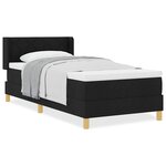 vidaXL Lit Box Spring avec matelas noir  90 x 200 cm  tissu