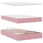 vidaXL Lit ottoman avec matelas rose 120x190 cm velours