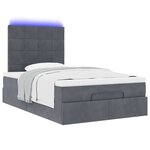 vidaXL Cadre de lit ottoman avec matelas gris foncé 120x190 cm velours