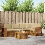 vidaXL Ensemble de canapés d'extérieur 6 pc Naturel et Beige Polyester