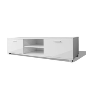 vidaXL Meuble TV Blanc brillant 140x40 5x35 cm