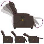 vidaXL Fauteuil de massage inclinable électrique marron similicuir
