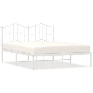 vidaXL Cadre de lit métal sans matelas et tête de lit blanc 150x200 cm