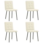 vidaXL Chaises à manger lot de 4 Crème Velours