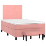 vidaXL Sommier à lattes de lit avec matelas Rose 120x200 cm Velours