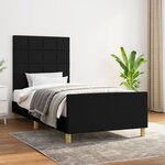 vidaXL Cadre de lit sans matelas noir 90x190 cm tissu