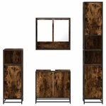 vidaXL Ensemble meubles salle de bain 4 Pièces chêne fumé bois ingénierie