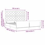 Cadre de lit gris foncé vidaXL 160x200 cm en tissu