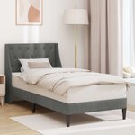 vidaXL Cadre de lit avec tête de lit Gris foncé 90 x 190 cm Velours
