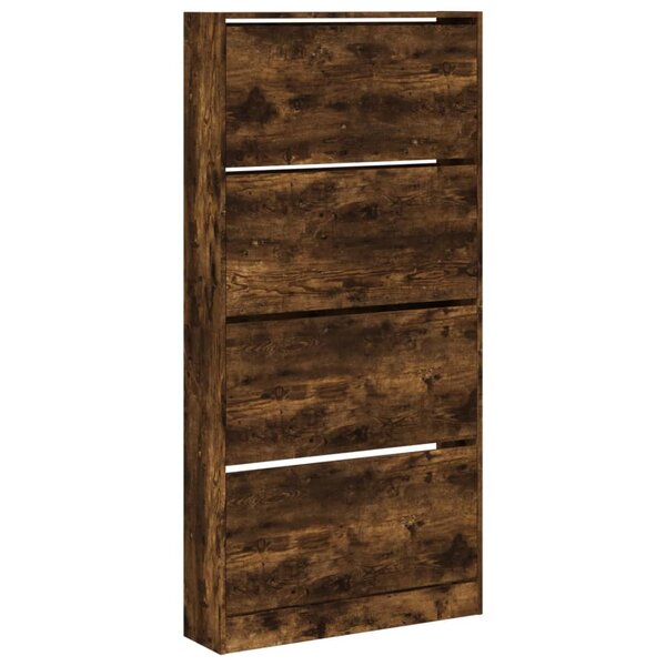 vidaXL Armoire à chaussures 4 tiroirs rabattables chêne fumé