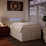vidaXL Sommier à lattes de lit avec matelas blanc 120x190cm similicuir
