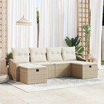 vidaXL Ensemble de canapé de jardin 6 Pièces Beige 55 x 62 x 69 cm