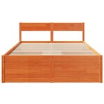 vidaXL Cadre de lit sans matelas cire marron 135x190cm bois pin massif