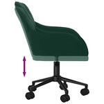 vidaXL Chaise pivotante de bureau Vert foncé Velours