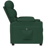 vidaXL Fauteuil inclinable électrique Vert foncé Tissu