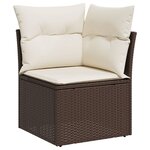 vidaXL Salon de jardin avec coussins 6 Pièces marron résine tressée