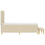 vidaXL Lit à ressorts avec coussin Crème 200 x 90 cm tissu