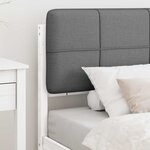 vidaXL Cadre de lit avec tête de lit rembourrée Gris clair 90 x 200 cm
