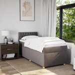vidaXL Sommier à lattes de lit avec matelas Taupe 90x200 cm Tissu