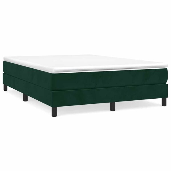 vidaXL Sommier à lattes de lit et matelas Vert foncé 140x190cm Velours