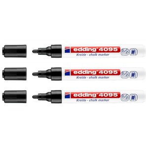 Marqueur Craie Liquide 4095 Noir Pointe Moyenne 2-3 mm x 3 EDDING