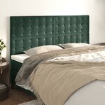 vidaXL Têtes de lit 4 Pièces Vert foncé 80x5x78/88 cm Velours