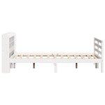 vidaXL Cadre de lit avec tête de lit sans matelas blanc 140x200 cm