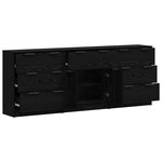 vidaXL Buffet 3 Pièces Chêne noir 181 x 30 x 70 cm Bois d'ingénierie