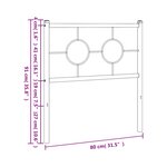 vidaXL Tête de lit métal noir 75 cm