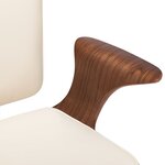 vidaXL Chaise pivotante de bureau Crème Similicuir et bois courbé