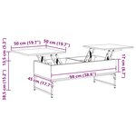 vidaXL Table basse sonoma gris 100x50x40 cm bois d'ingénierie et métal