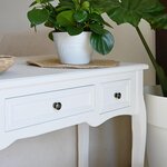 vidaXL Table de console et coiffeuse avec 3 tiroirs Blanc