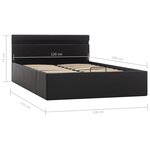 vidaXL Cadre de lit à rangement avec LED noir similicuir 120x200 cm