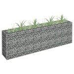 vidaXL Lit surélevé à gabion Acier galvanisé 180x30x60 cm