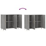 vidaXL Buffet sonoma gris 90x34x80 cm bois d'ingénierie