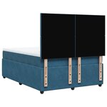 vidaXL Sommier à lattes de lit et matelas bleu 140x190 cm velours
