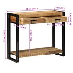 Table console vidaXL 90x33x75 cm en bois de manguier massif