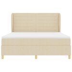 vidaXL Lit à ressorts avec matelas gris foncé 90x190 cm Crème tissu