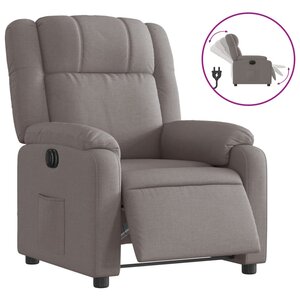 vidaXL Fauteuil inclinable électrique Taupe Tissu