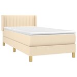 vidaXL Sommier à lattes de lit avec matelas Crème 100x200 cm Tissu